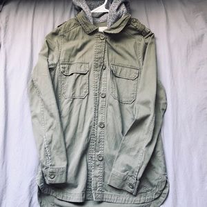 Olive green button up jacket/cardigan